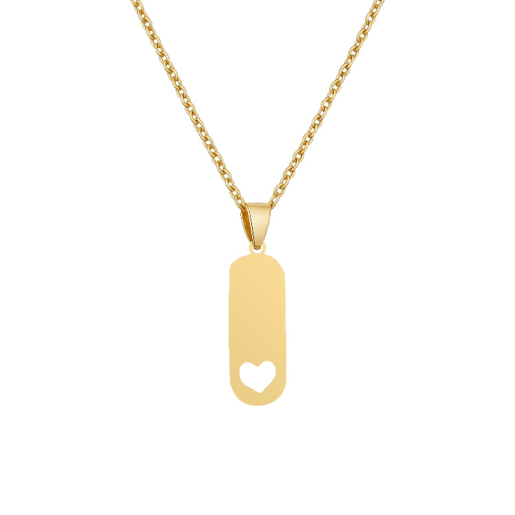 گردنبند طلا 18 زنانه شمیم گلد گالری طرح مینیمال طرح ilove کد T-1