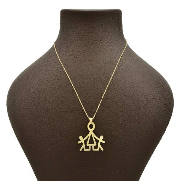 گردنبند طلا 18 عیار زنانه شمیم گلد گالری طرح آدمک کد UN0151