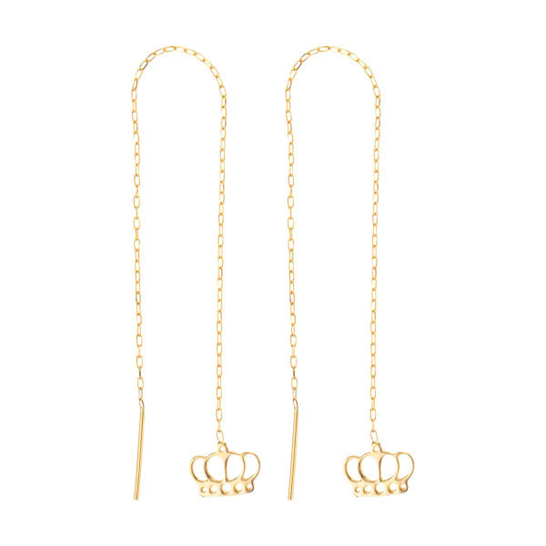 گوشواره طلا 18 عیار زنانه شمیم گلد گالری طرح تاج کد EL-005