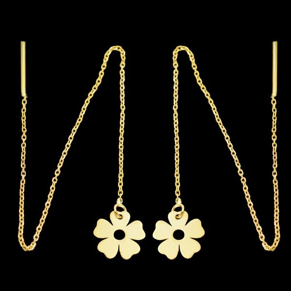 گوشواره طلا 18 عیار زنانه شمیم گلد گالری مدل بخیه ای کد 2788k