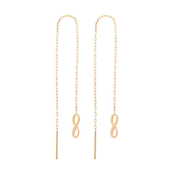 گوشواره طلا 18 عیار زنانه شمیم گلد گالری طرح بی نهایت کد EL-007