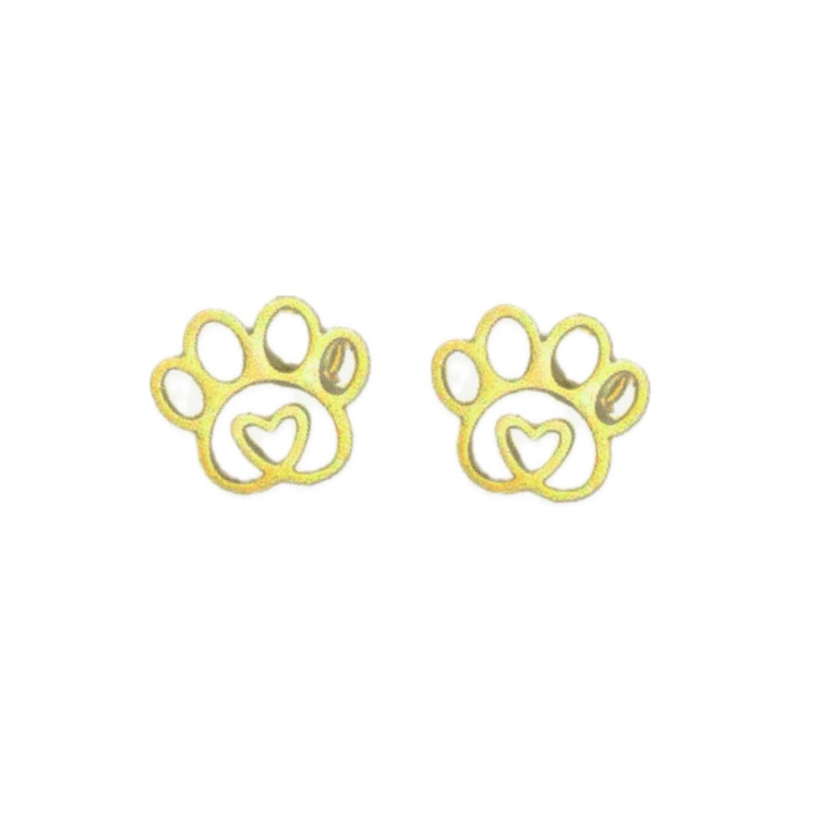 گوشواره طلا 18 زنانه شمیم گلد گالری طرح ردپا و قلب کد S23