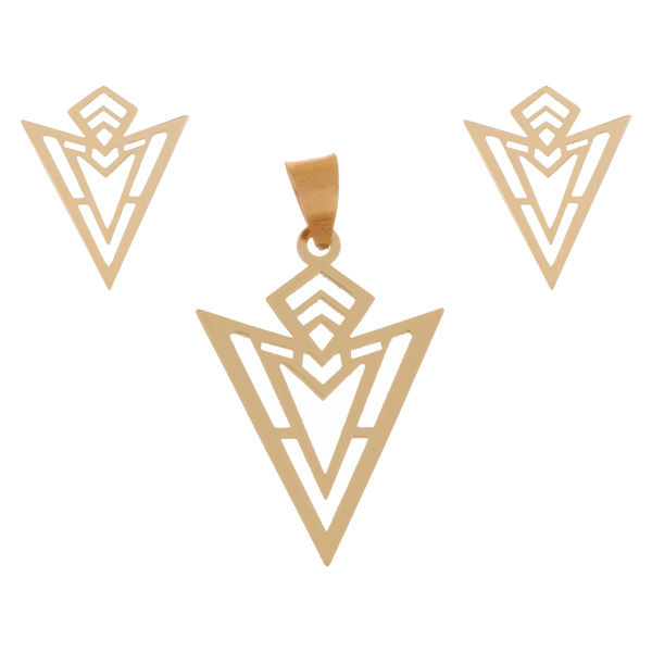 نیم ست طلا 18 عیار شمیم گلد گالری مدل SHR025