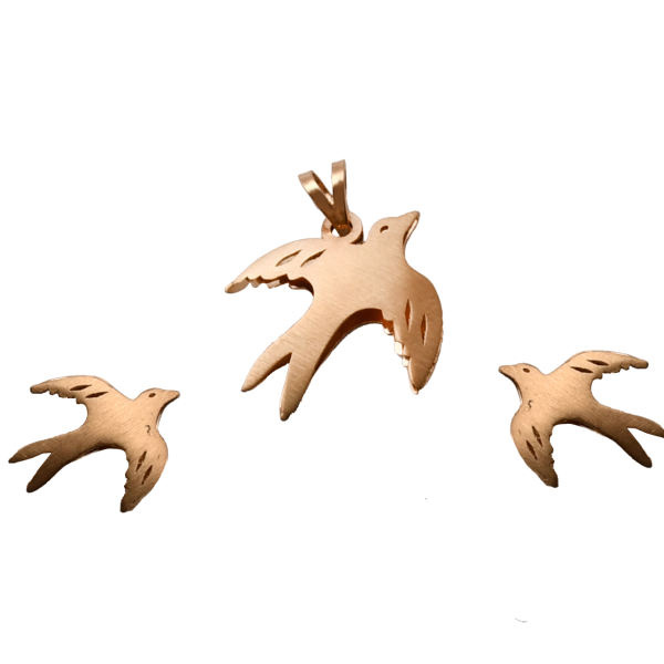 نیم ست طلا 18 عیار شمیم گلد گالری کد N100