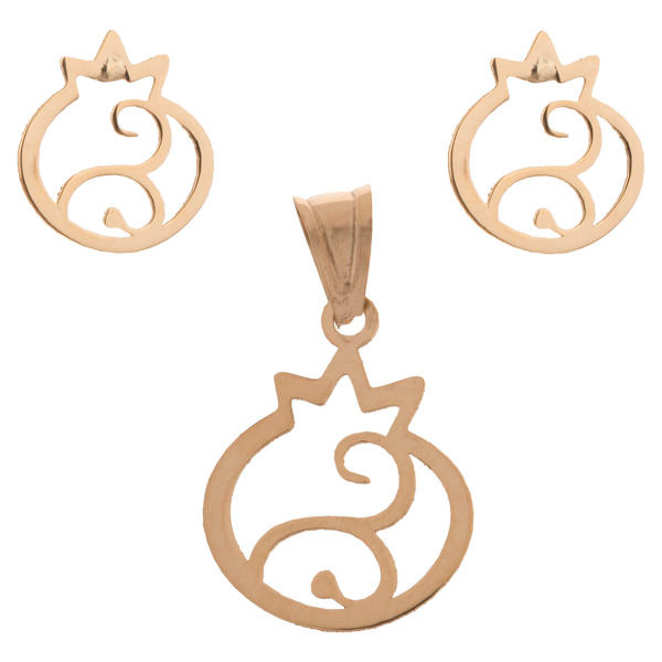 نیم ست طلا 18 عیار شمیم گلد گالری مدل ds4007