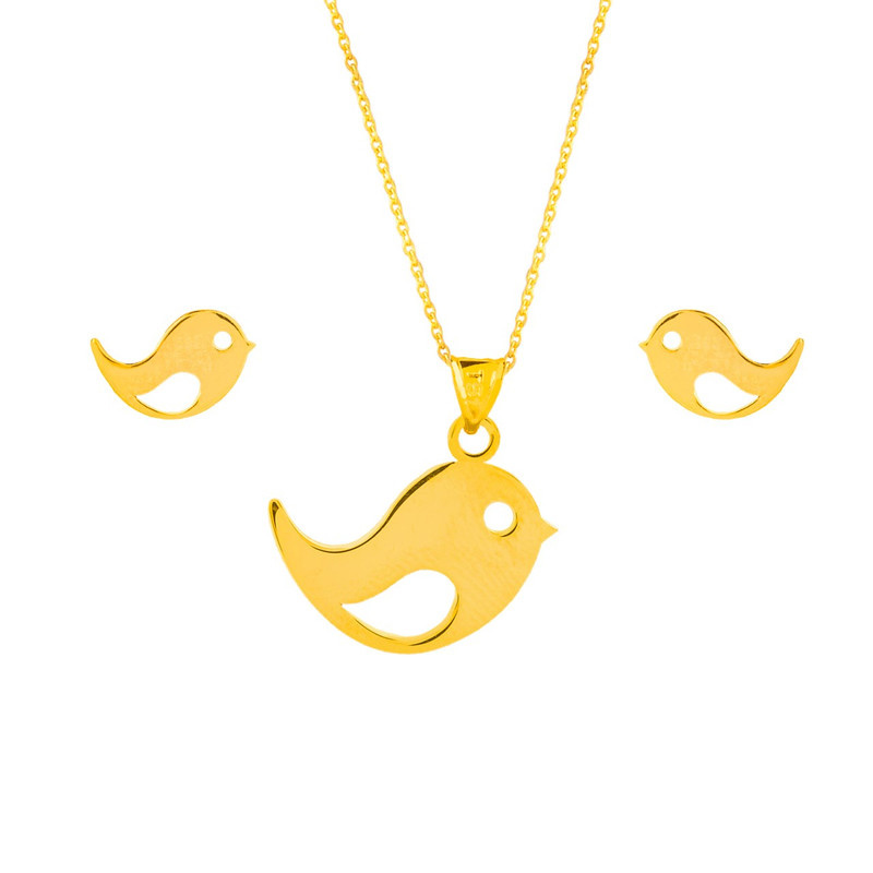 نیم ست طلا 18 عیار شمیم گلد گالری مدل GLE176