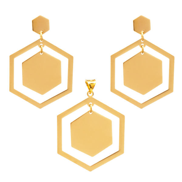 نیم ست طلا 18 عیار زنانه شمیم گلد گالری مدل DS22