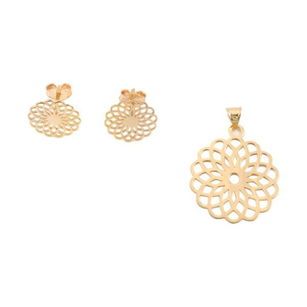 نیم ست طلا 18 عیار شمیم گلد گالری SH0016