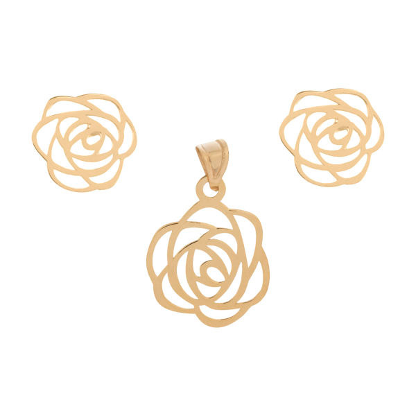 نیم ست طلا 18 عیار شمیم گلد گالری مدل ds4005