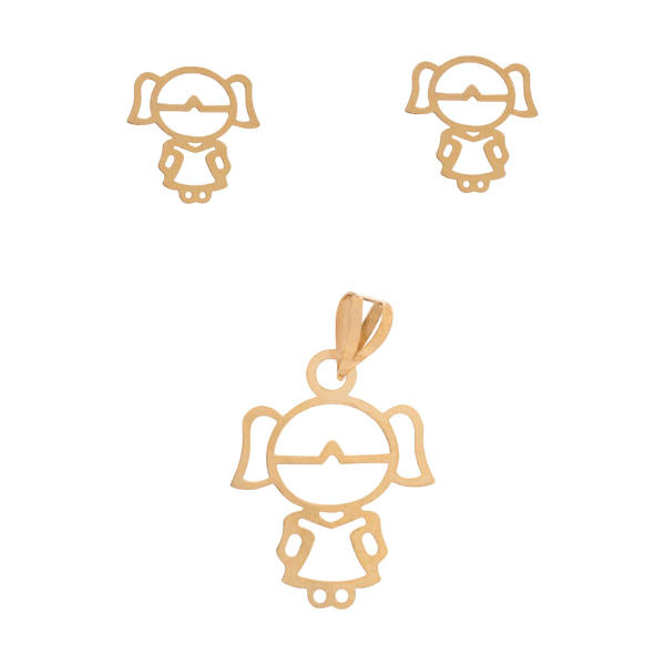 نیم ست طلا 18 عیار زنانه شمیم گلد گالری کد 28