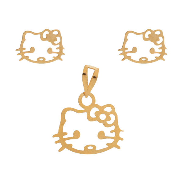 نیم ست طلا 18 عیار زنانه شمیم گلد گالری کد 13