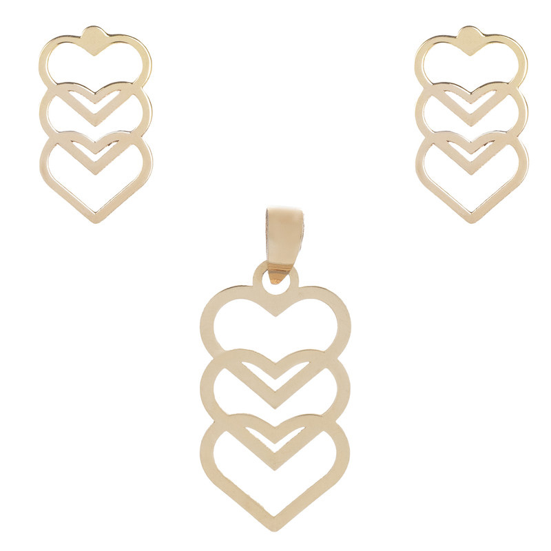 نیم ست طلا 18 عیار زنانه شمیم گلد گالری مدل SHR022