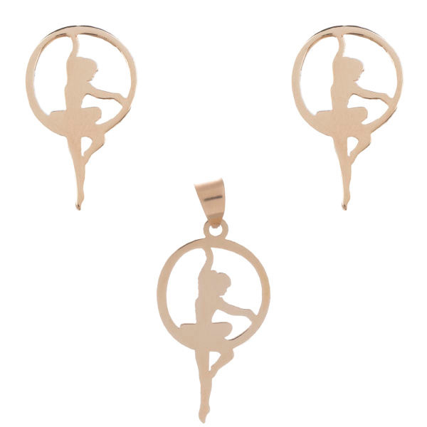 نیم ست طلا 18 عیار شمیم گلد گالری مدل SHR021