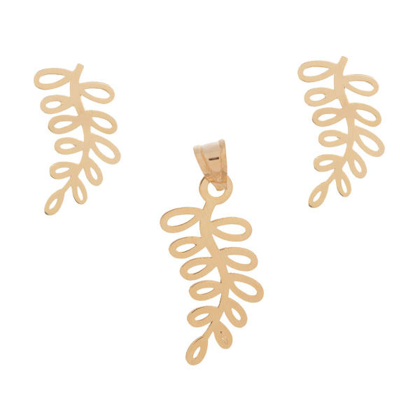 نیم ست طلا 18 عیار شمیم گلد گالری مدل ds4004