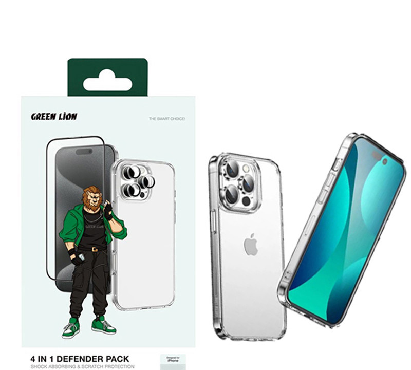 محافظ صفحه نمایش گرین لاین مدل 4in1 DF Pack  مناسب برای گوشی موبایل اپل iPhone 16 Pro