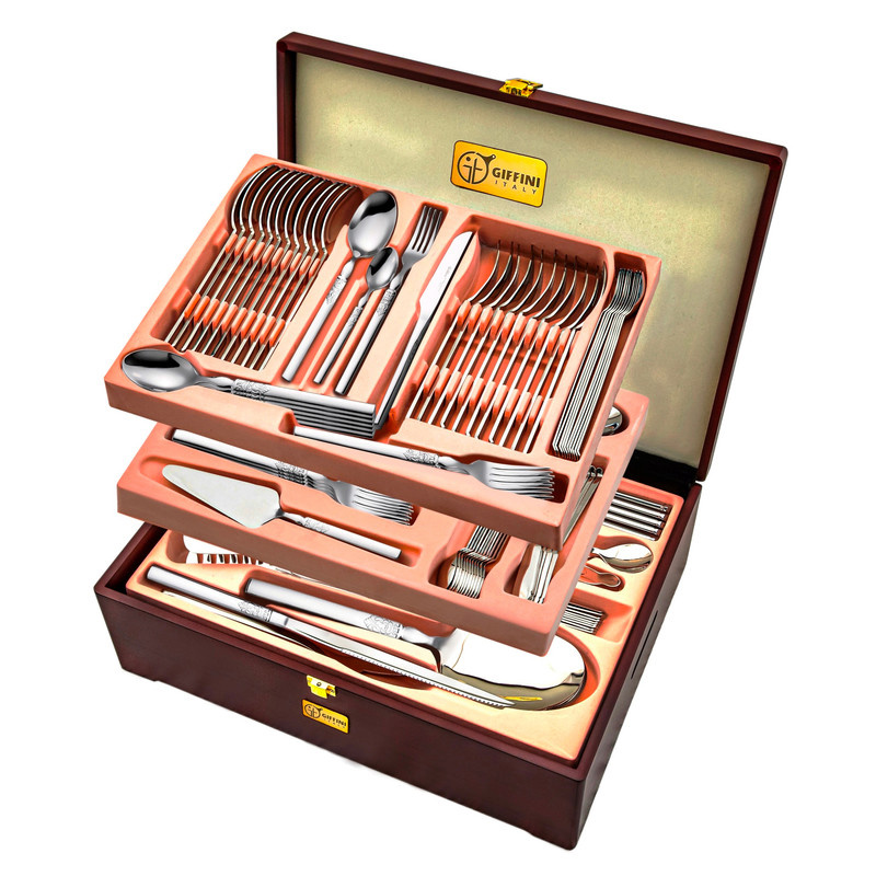 سرویس قاشق و چنگال 142 پارچه جی فی نی مدل 55 سوپر لاکچری