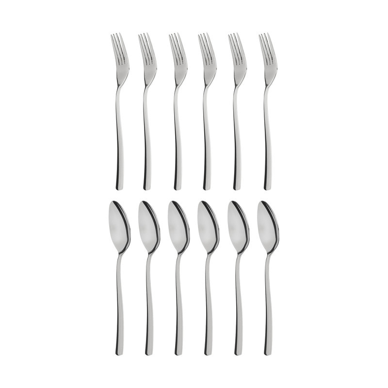 سرویس قاشق و چنگال غذاخوری 12 پارچه صنایع استیل ایران مدل روما کد 6 سرویس قاشق و چنگال غذاخوری 12 پارچه صنایع استیل ایران مدل روما کد 6