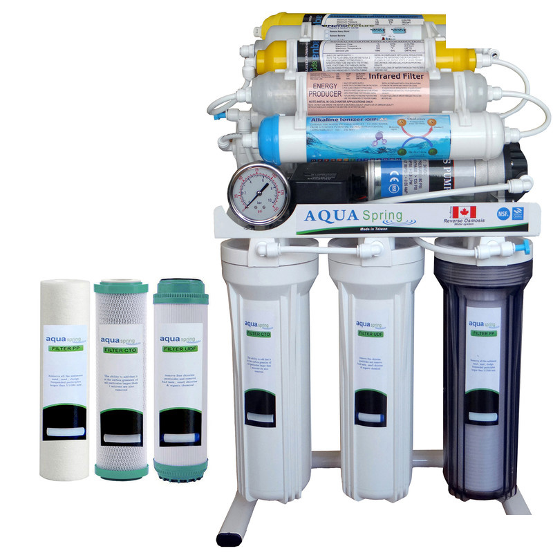دستگاه تصفیه کننده آب آکوآ اسپرینگ مدل NF3950 به همراه فیلتر مدل 01 مجموعه 3 عددی