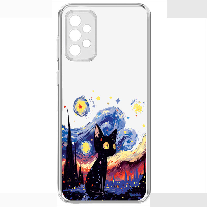 کاور طرح Black Cat مناسب برای گوشی موبایل سامسونگ Galaxy A72