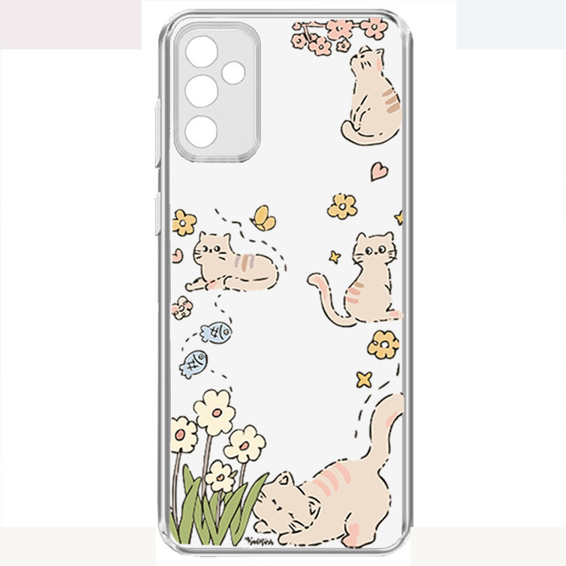 کاور طرح Cat & Flower مناسب برای گوشی موبایل سامسونگ Galaxy A54