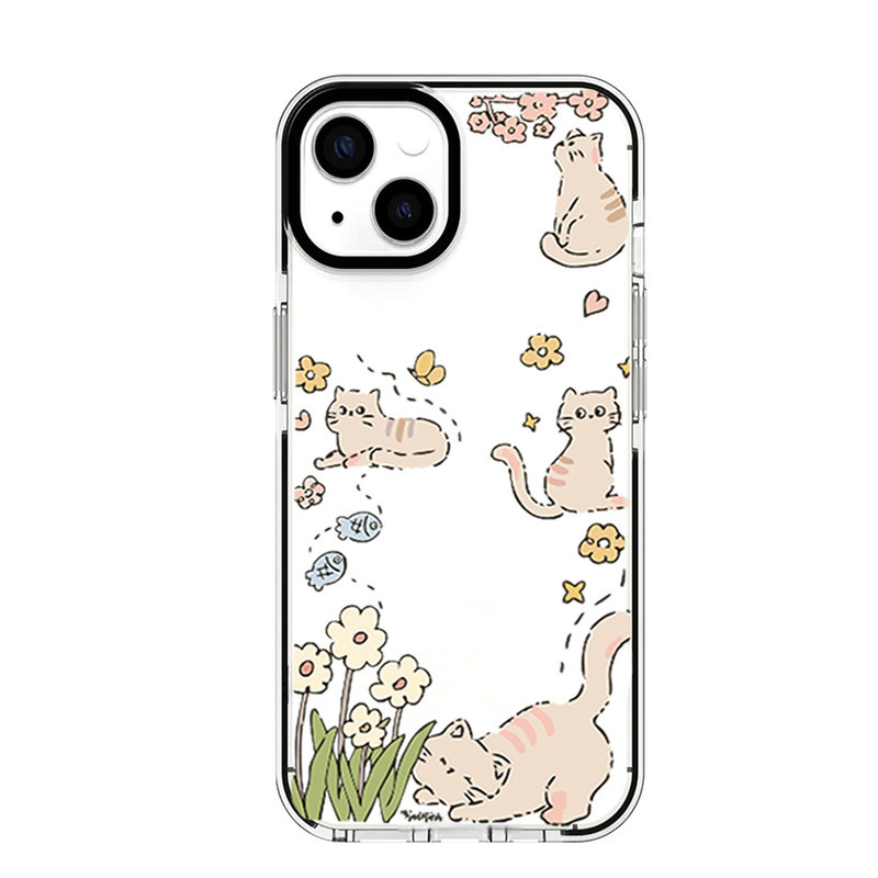 کاور طرح Cat & Flower مناسب برای گوشی موبایل اپل Iphone 13 Mini