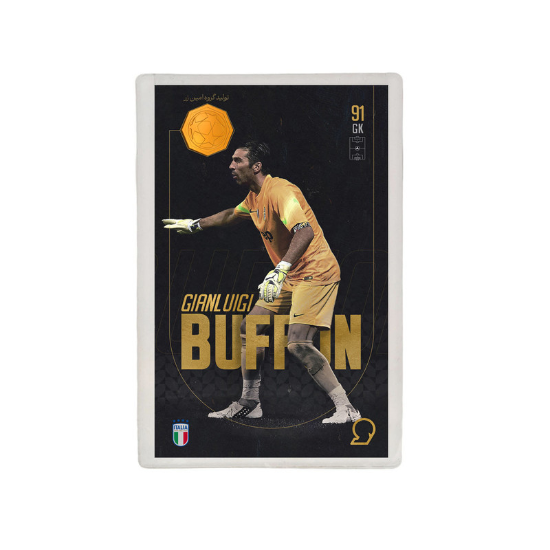طلا گرمی 18 عیار مدوپد مدل Gianluigi Buffon طرح فوتبالی 2025 کد SO10046
