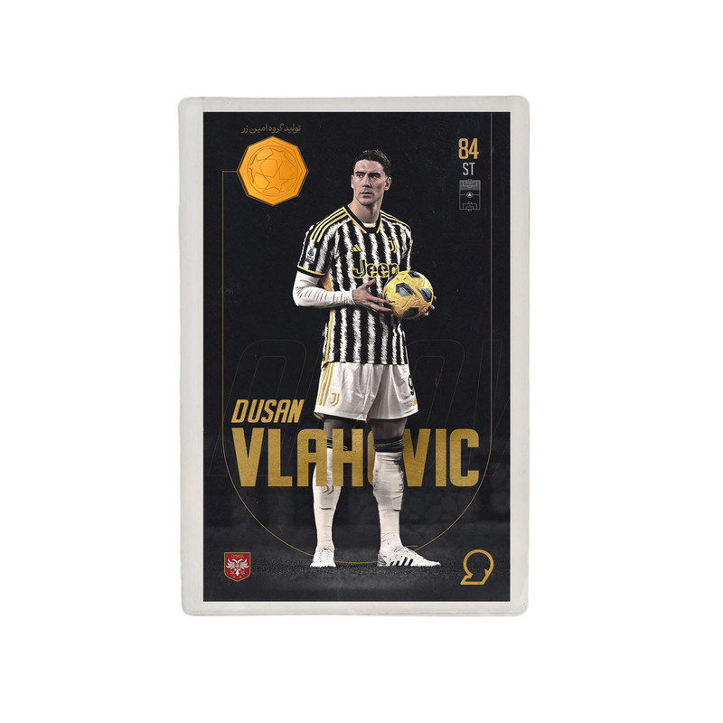 طلا گرمی 18 عیار مدوپد مدل VLAHOVIC طرح فوتبالی 2025 کد SO10120