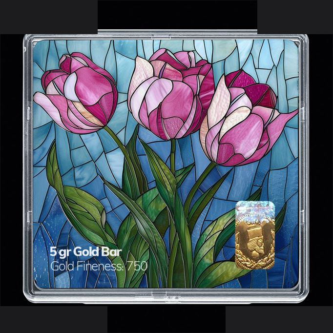 شمش طلا 18 عیار مدوپد مدل گل کد SG11782