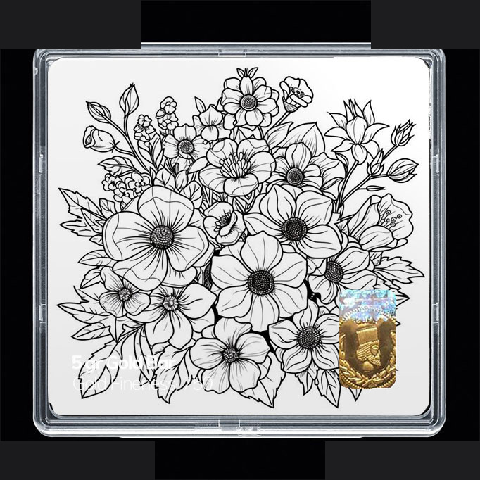 شمش طلا 18 عیار مدوپد مدل گل کد SG11783