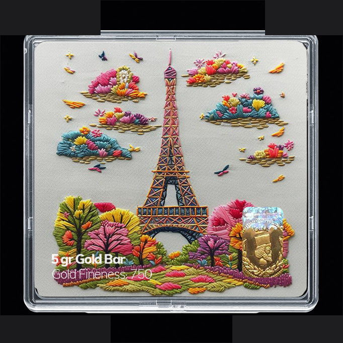 شمش طلا 18 عیار مدوپد مدل ایفل کد SG11816