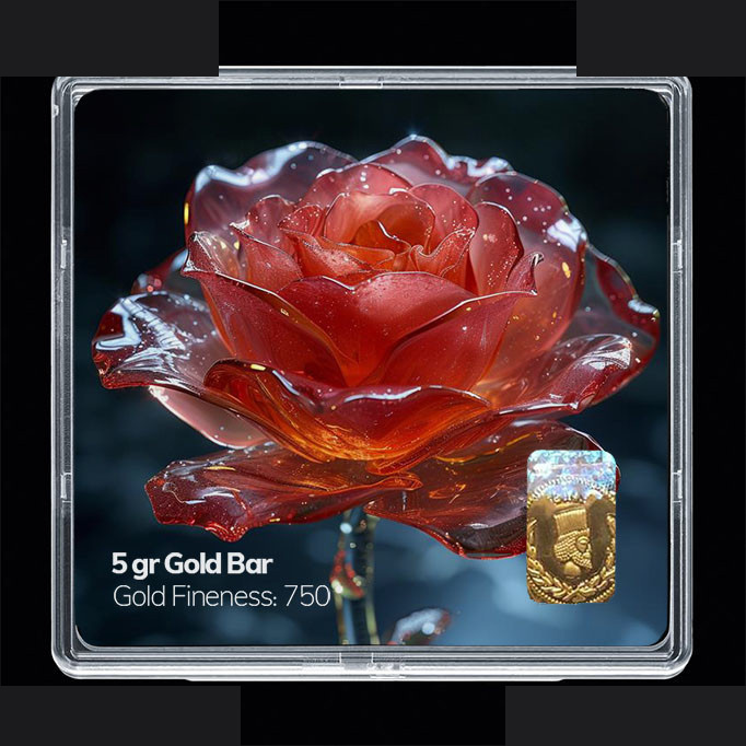 شمش طلا 18 عیار مدوپد مدل گل کد SG11770