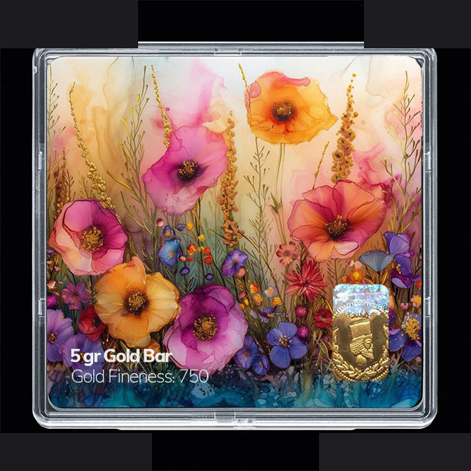 شمش طلا 18 عیار مدوپد مدل گل کد SG11772