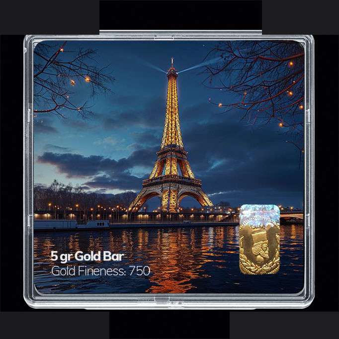 شمش طلا 18 عیار مدوپد مدل ایفل کد SG11800