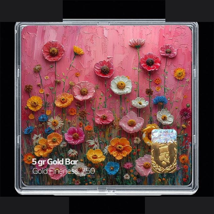 شمش طلا 18 عیار مدوپد مدل گل کد SG11806