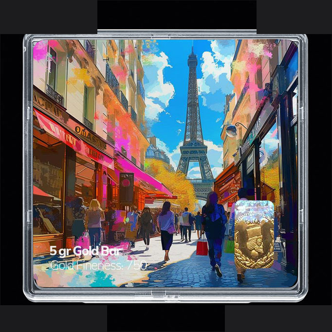 شمش طلا 18 عیار مدوپد مدل ایفل کد SG11808