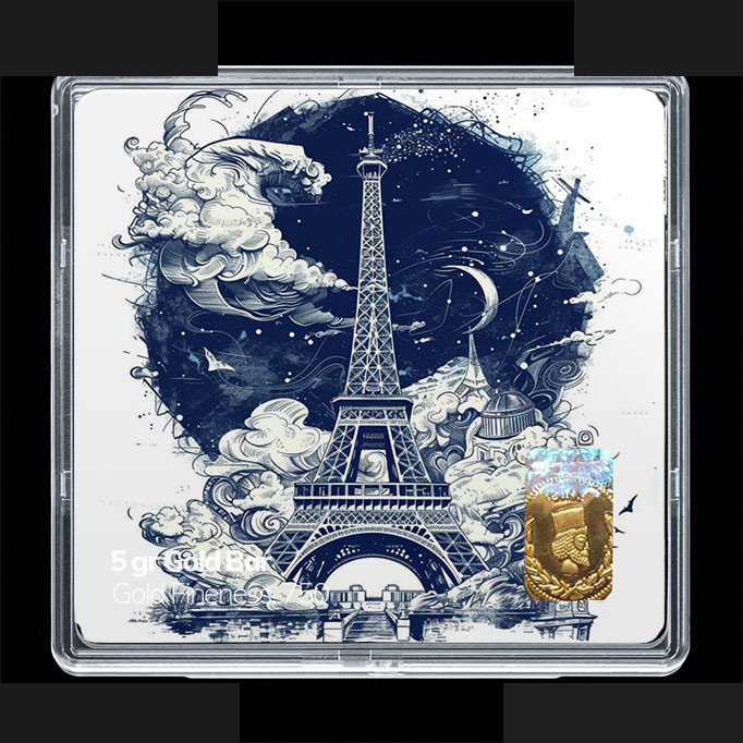 شمش طلا 18 عیار مدوپد مدل ایفل کد SG11797 شمش طلا 18 عیار مدوپد مدل ایفل کد SG11797