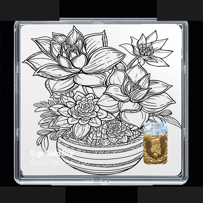 شمش طلا 18 عیار مدوپد مدل گل کد SG11767