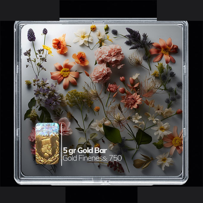 شمش طلا 18 عیار مدوپد مدل گل کد SG10562