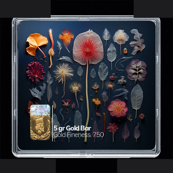 شمش طلا 18 عیار مدوپد مدل گل کد SG10412