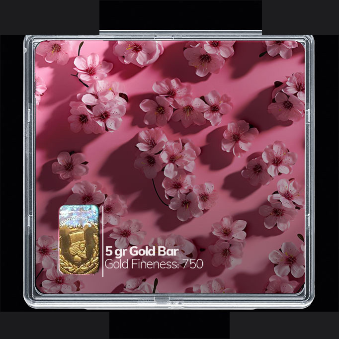 شمش طلا 18 عیار مدوپد مدل گل مینیاتوری کد SG10341