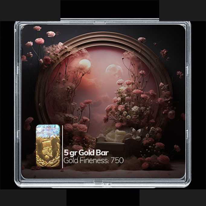 شمش طلا 18 عیار مدوپد مدل گل مینیاتوری کد SG10338