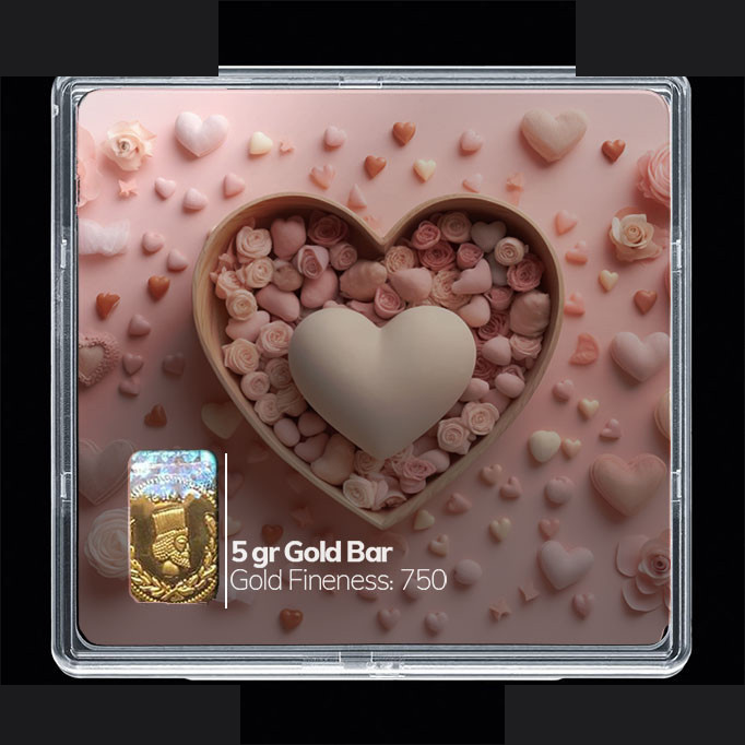شمش طلا 18 عیار مدوپد مدل قلب کد SG10329