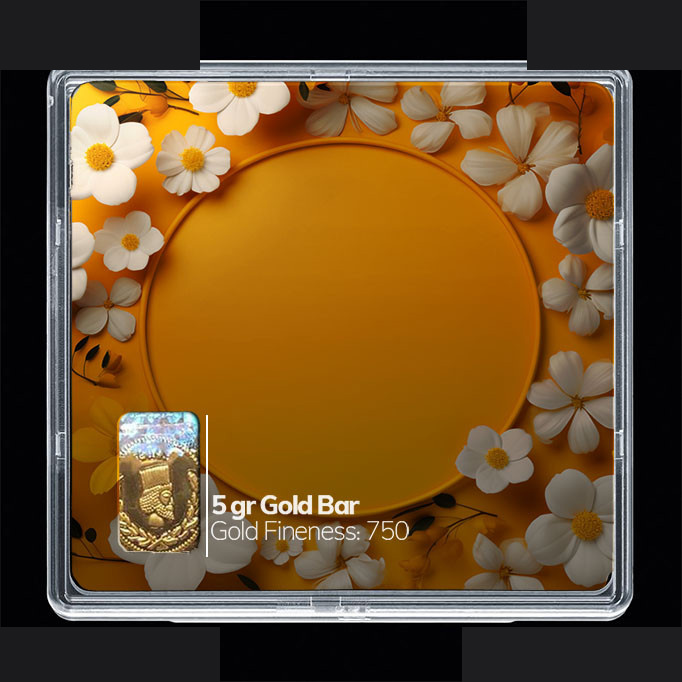 شمش طلا 18 عیار مدوپد مدل گل کد SG10316