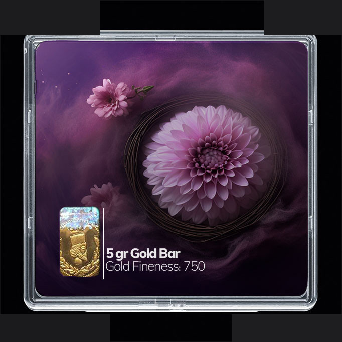 شمش طلا 18 عیار مدوپد مدل گل کد SG10237