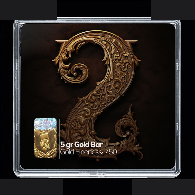 شمش طلا 18 عیار مدوپد مدل عدد 2  کد SG10200