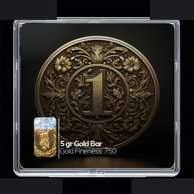 شمش طلا 18 عیار مدوپد مدل عدد 1 کد SG10196