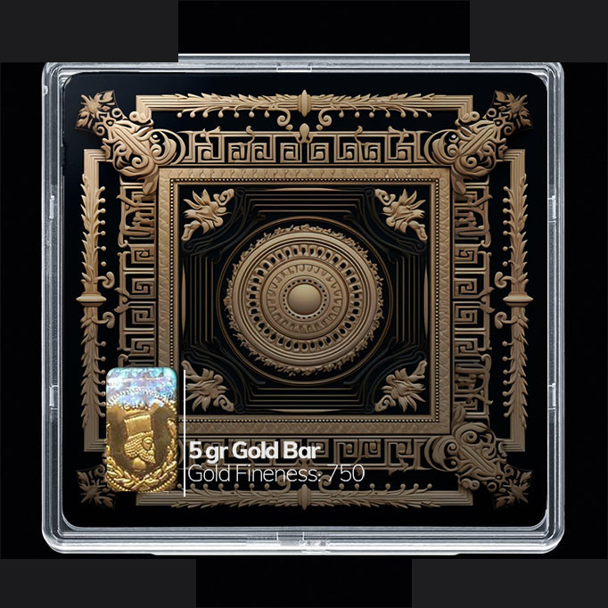 شمش طلا 18 عیار مدوپد مدل رومی کد SG10182