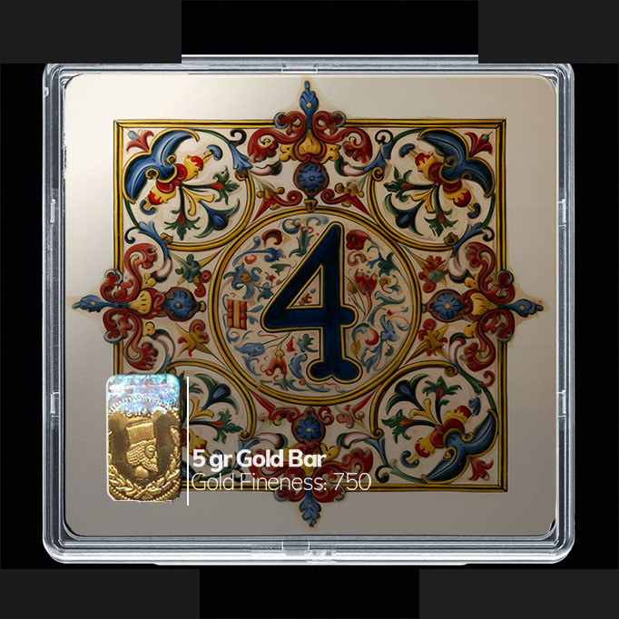 شمش طلا 18 عیار مدوپد مدل عدد 4 کد SG10180