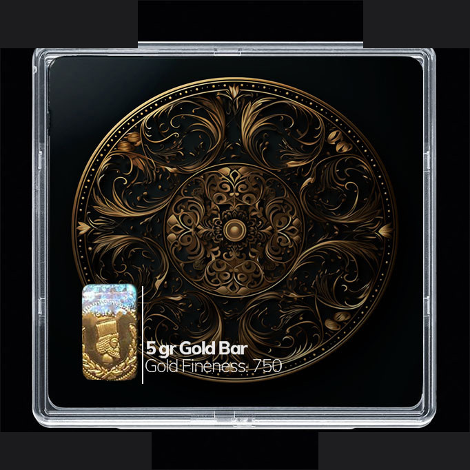 شمش طلا 18 عیار مدوپد مدل سینی و منبط کد SG10172