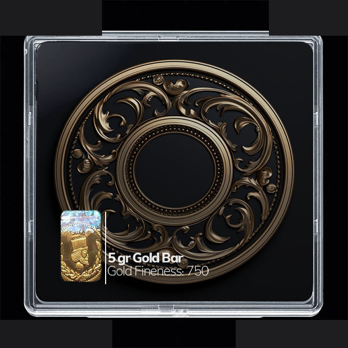 شمش طلا 18 عیار مدوپد مدل سینی گرد کد SG10169